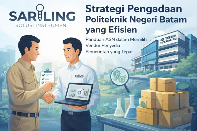 Ilustrasi strategi pengadaan Politeknik Negeri Batam yang efisien bersama vendor penyedia pemerintah Sariling Instrument