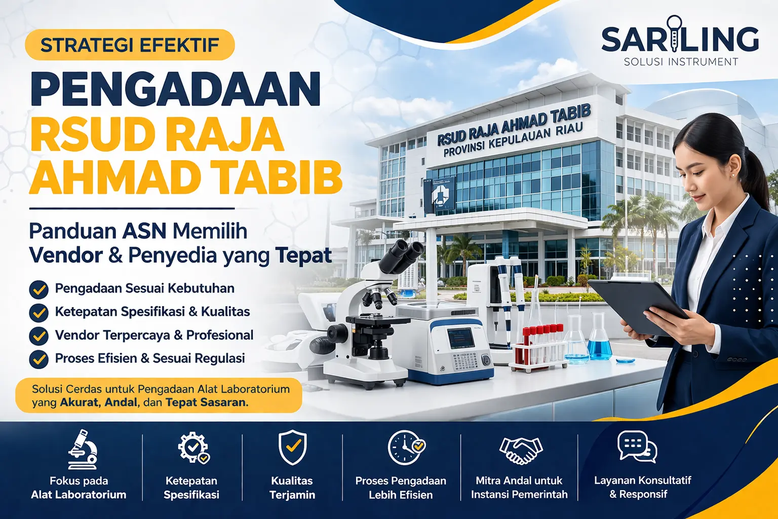 Strategi pengadaan RSUD Raja Ahmad Tabib bersama vendor penyedia alat laboratorium Solusi Intrument