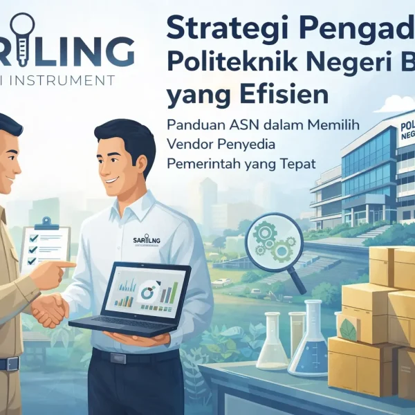 Ilustrasi strategi pengadaan Politeknik Negeri Batam yang efisien bersama vendor penyedia pemerintah Sariling Instrument